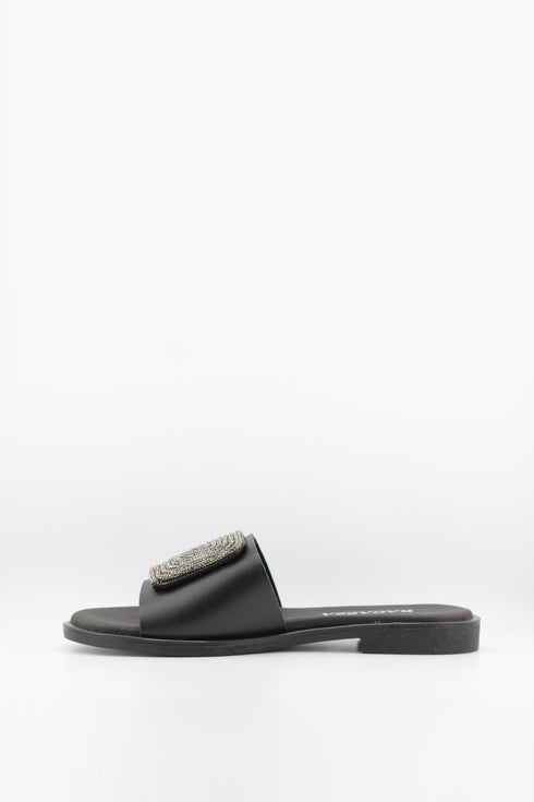 Ragazza Embellished Square Accent Slide Sandals